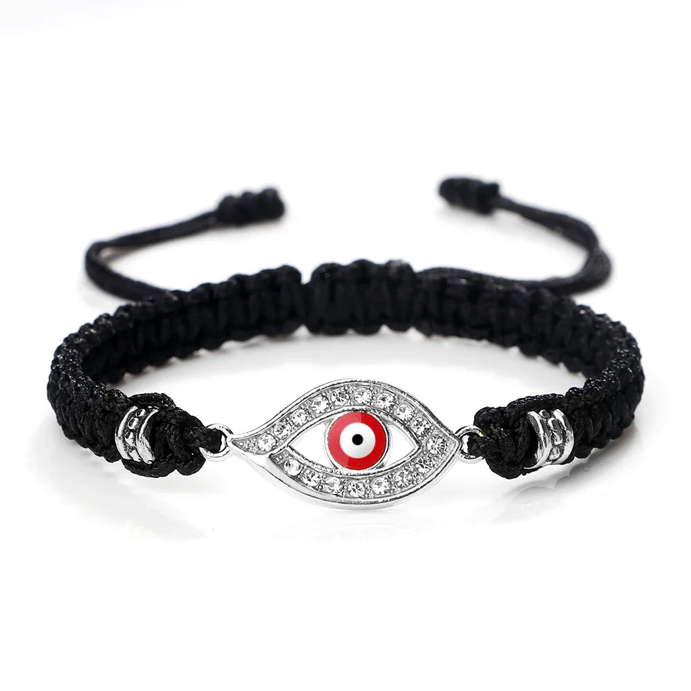 Bracelet Tressé Zircon Mauvais Oeil Turc