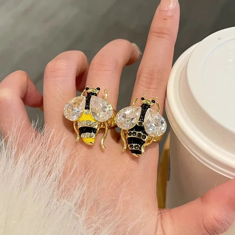 Bague abeille femme jaune