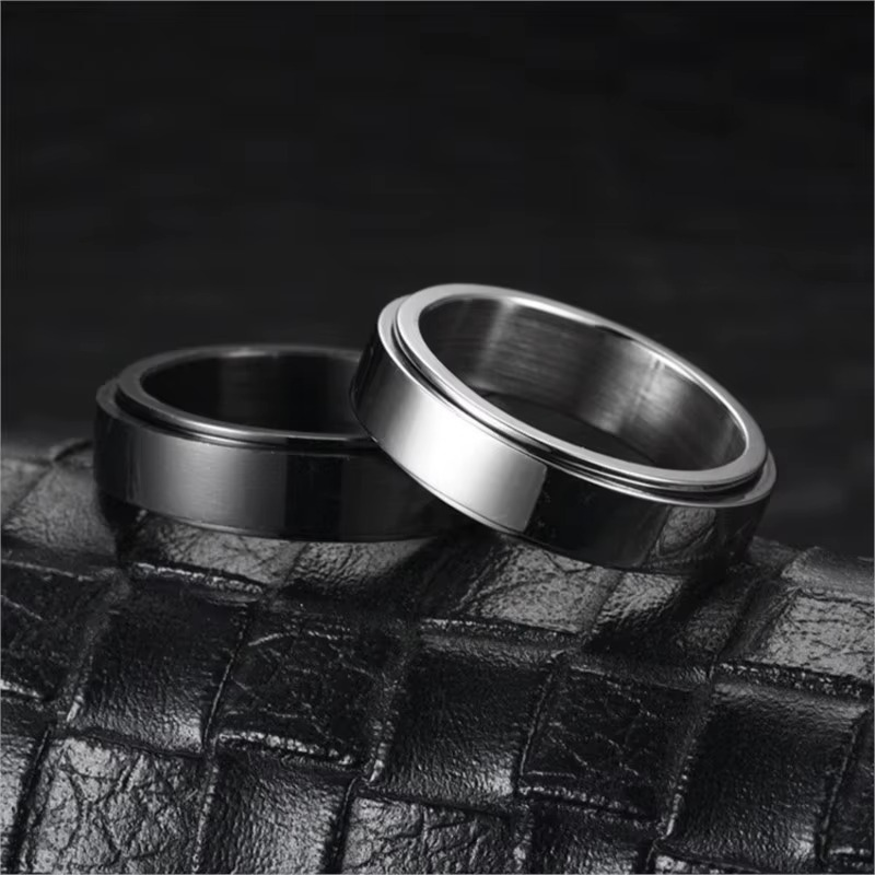 女性用 ストレス解消 回転リング ブラック