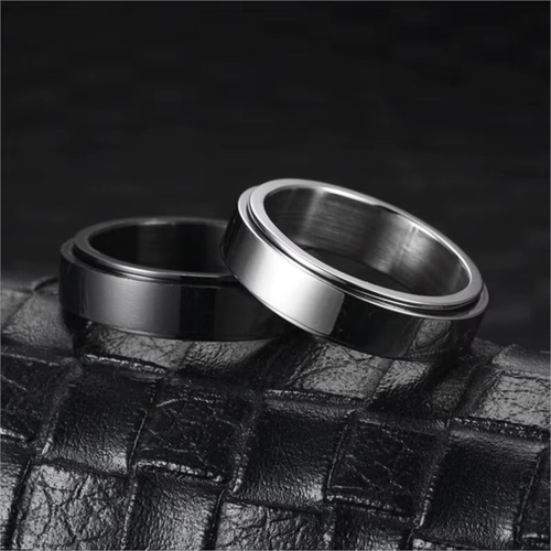 女性用 ストレス解消 回転リング ブラック