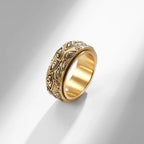 Bague Anneau Anti-Stress Tournant Oeil or
