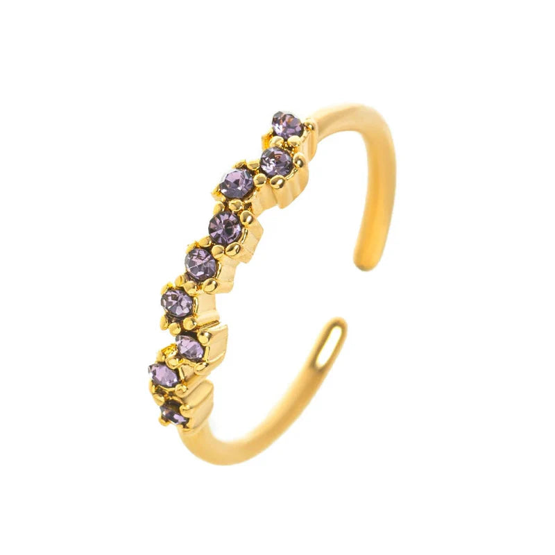 誕生石ジルコン付きアニュールリング