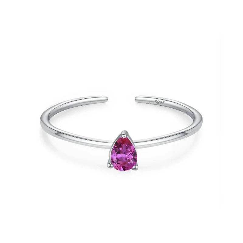 Bague Anneau en Zircon Coloré Pierre de Naissance