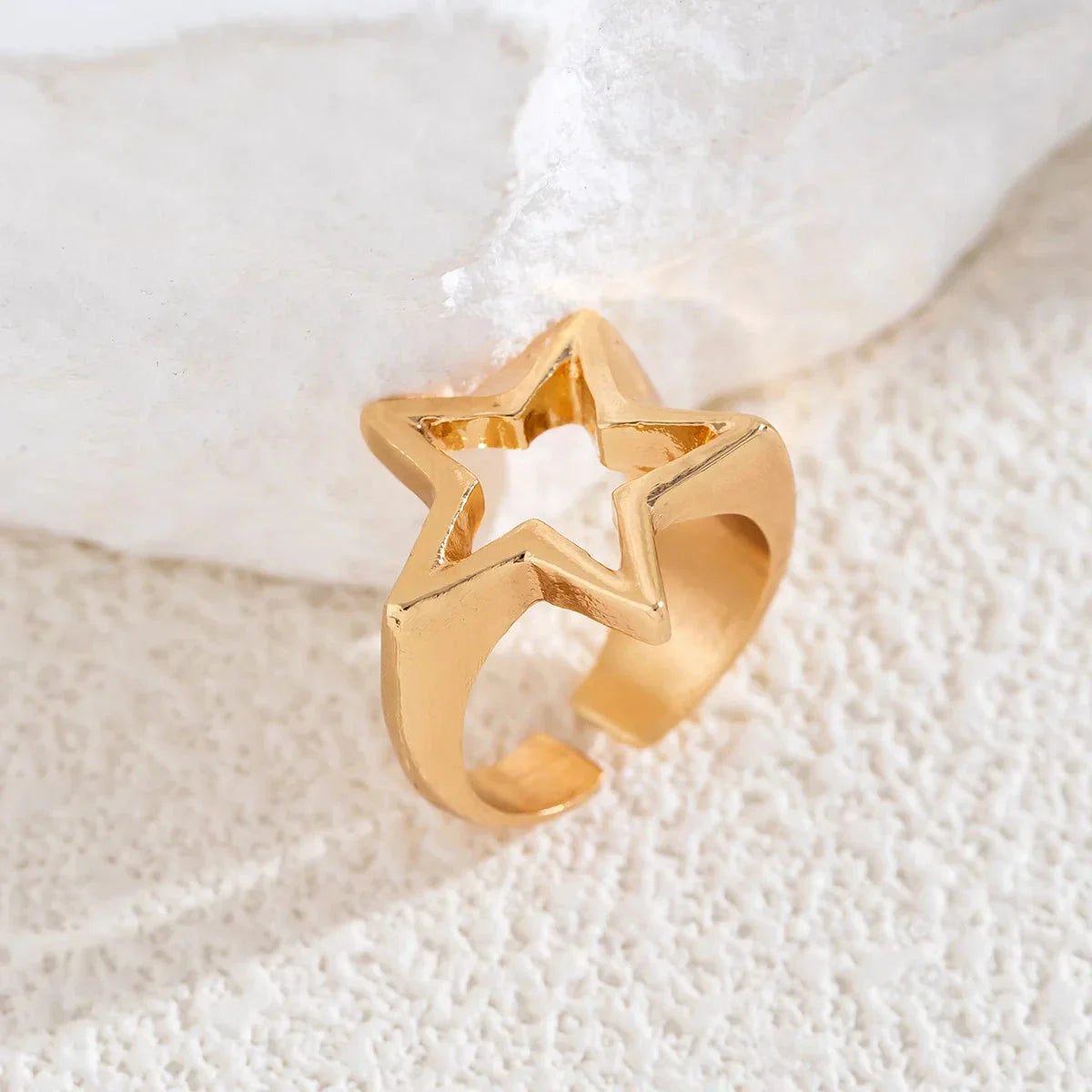 Bague Anneau Etoile pour Femme or