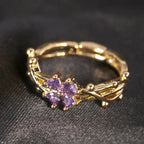 Bague Anneau Fine Fleur en Zircon