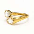 Bague Anneau Goutte d'Eau Perle Colorée blanc