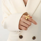 Bague Anneau Grosse Fleur Style Vintage