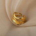 Bague Anneau de Style Goutte d'Eau or