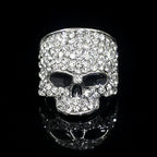 Bague Anneau Tête de Mort en Strass