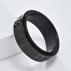 Bague Anneau Viking Homme Anti-Stress Tournant noir