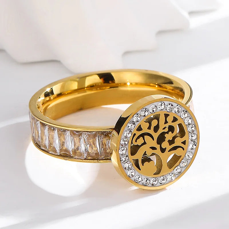 Bague Arbre de Vie avec Zircon