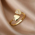 Bague avec Coeurs en Zircon A