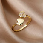 Bague avec Coeurs en Zircon A