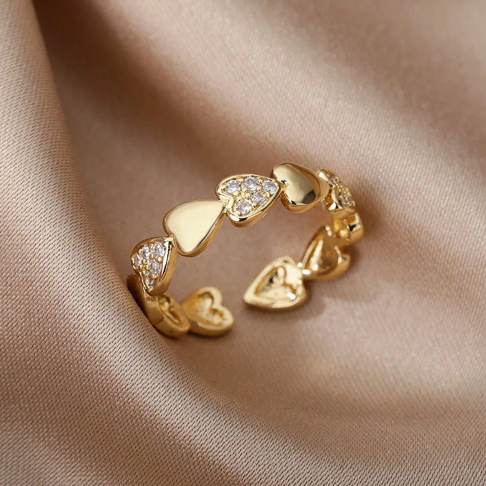 Bague avec Coeurs en Zircon C