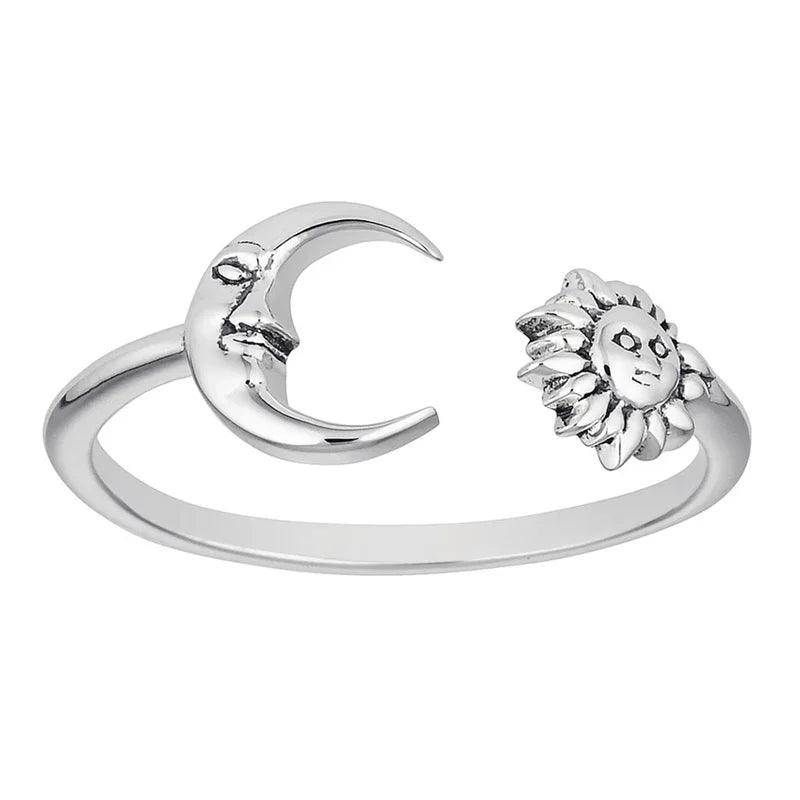Bague avec Croissant de Lune et Astres