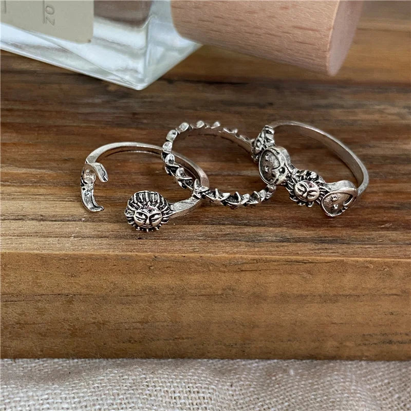 Bague avec Croissant de Lune et Astres