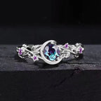 Bague avec Croissant de Lune et Zircon argent