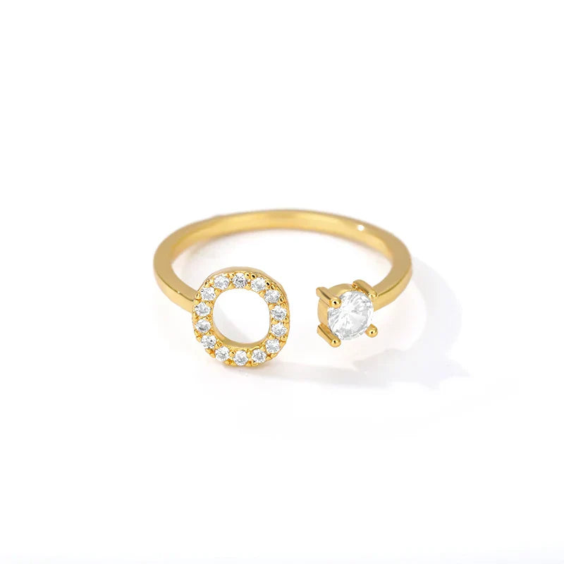 Bague personnalisée avec initiale o