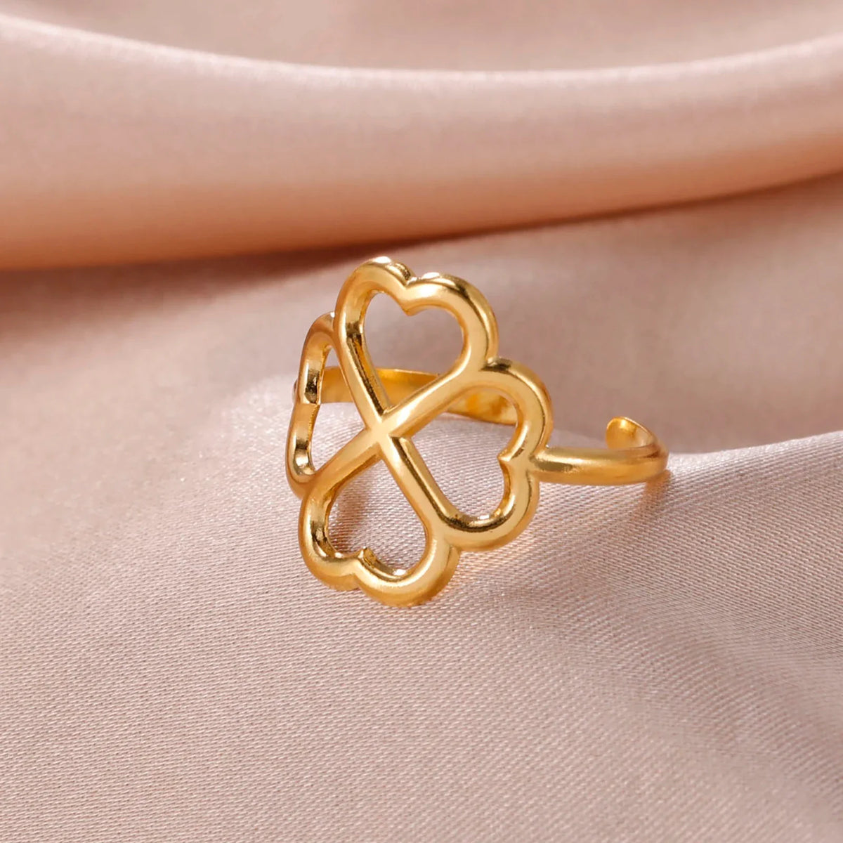 Bague avec Trèfle à 4 Feuilles pour Femme or