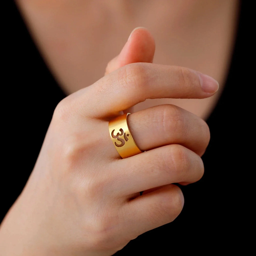 Bague Bouddhiste Om Tibétain or