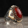 アラブ系ムスリム男性向けの幅広リング レッド