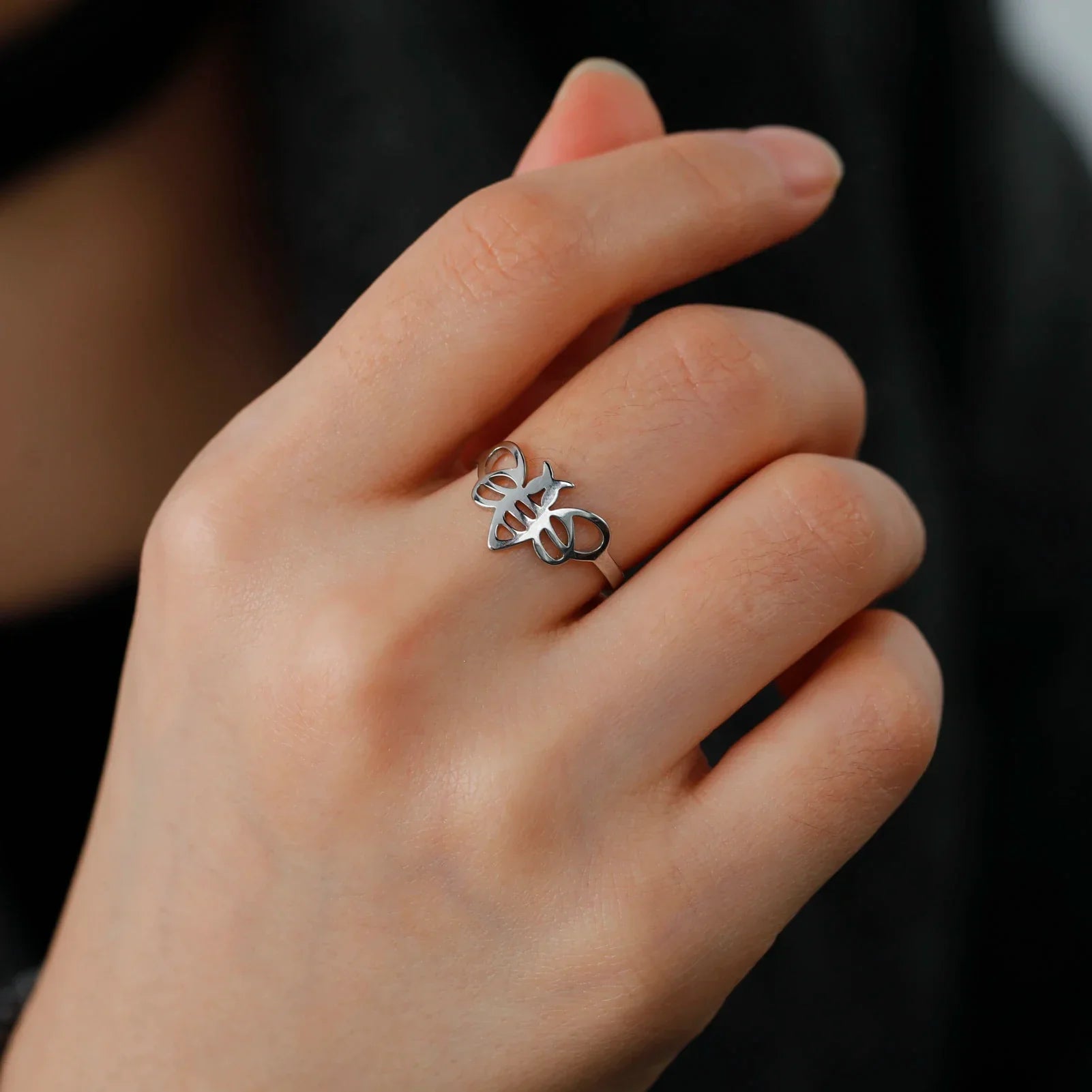 Bague femme abeille argent