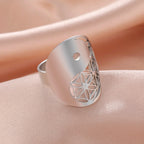 Bague Géométrique Yin Yang argent