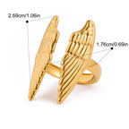 Bague large ailes d'ange
