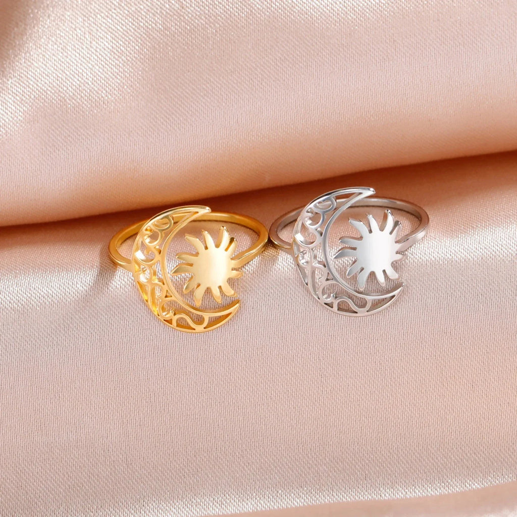 Bague Lune et Soleil or