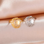 Bague Lune et Soleil or