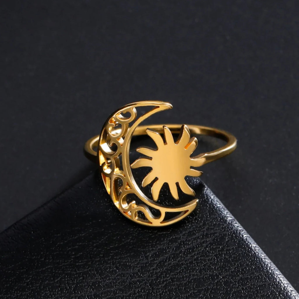 Bague Lune et Soleil or