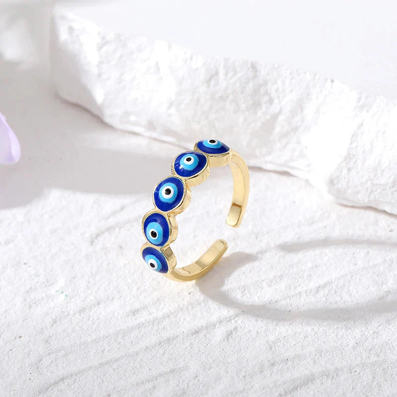 Bague Mauvais Oeil Bleu Turc Bleu