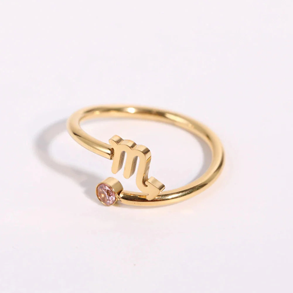 Bague Or Signe du Zodiaque 12 Constellations scorpion