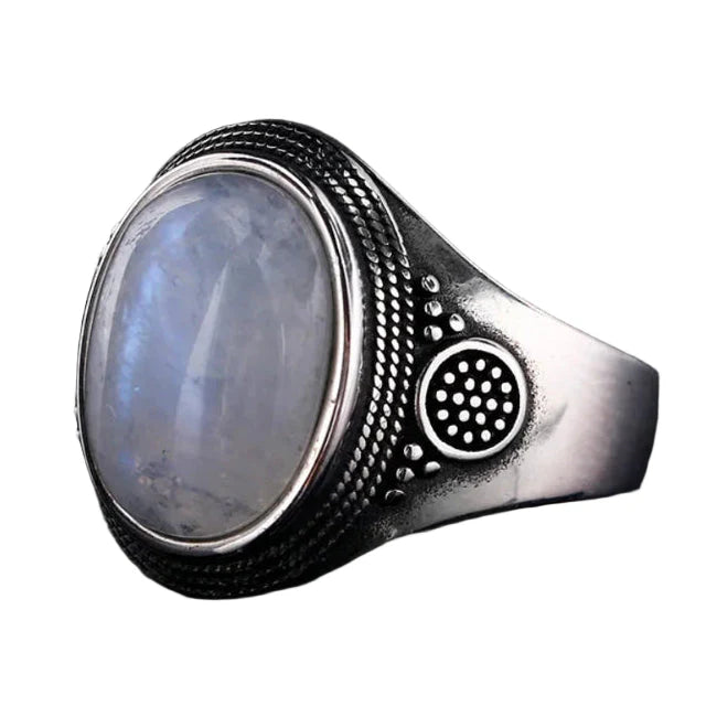 Bague Ovale Anneau Pierre de Lune Femme