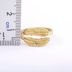 Bague plume ciselée dorée