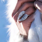 Bague Plume en Zircon argent