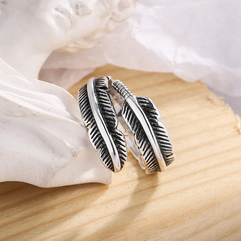 Bague Plume Style Ethnique Femme