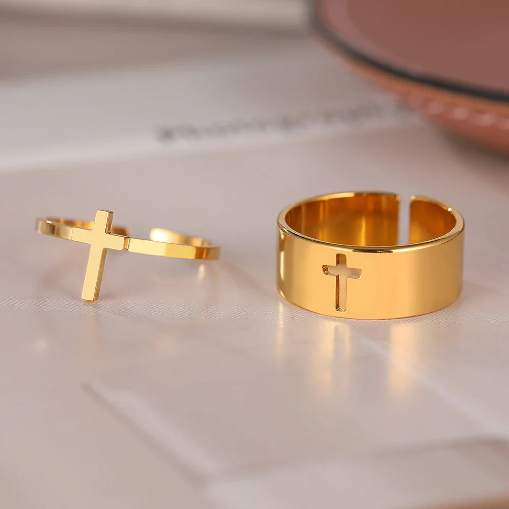 Bague pour Femme Croix Chrétienne or