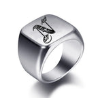 Bague large homme initiale n