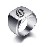 Bague large homme initiale o