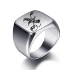 Bague large homme initiale x