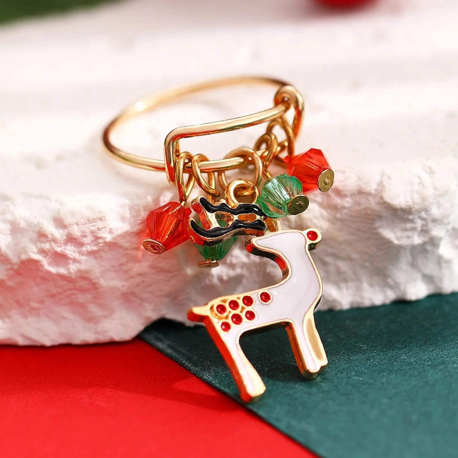 Bague Rennes de Noël Blanc Femme