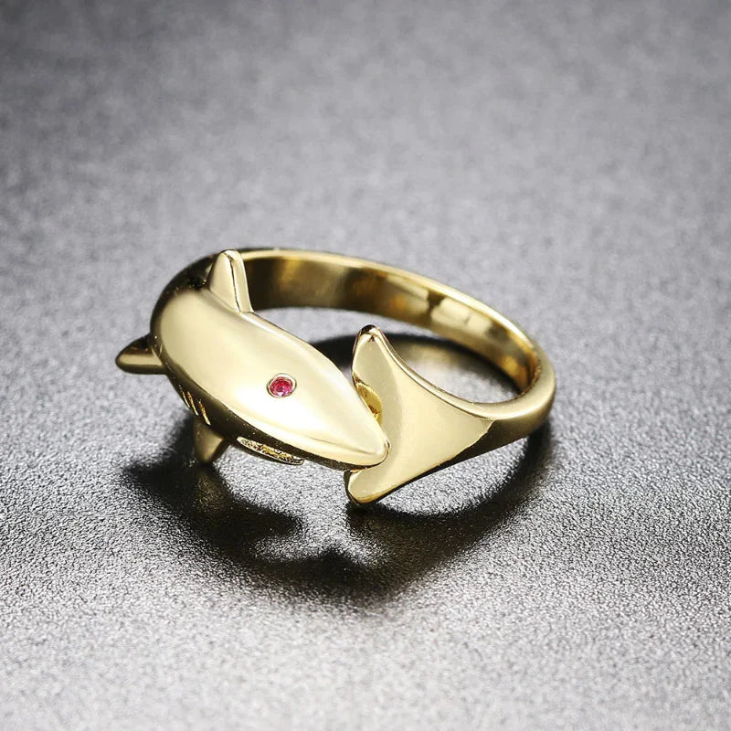 Bague Requin avec Zircon or