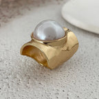 Bague Rétro Femme avec Perle or