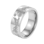 Bague Rétro Montagnes Lion et Soleil argent