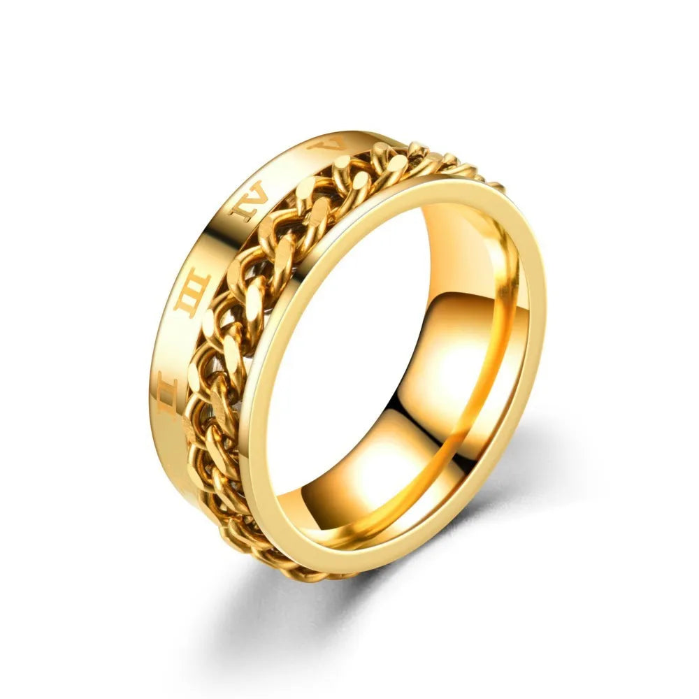 Bague Rotative Anti-Stress pour Homme or