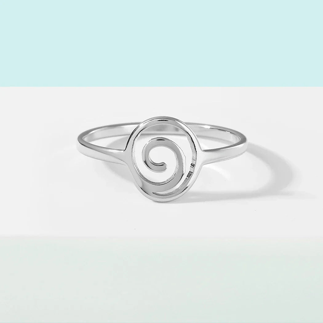 Bague Spirale Géométrique argent