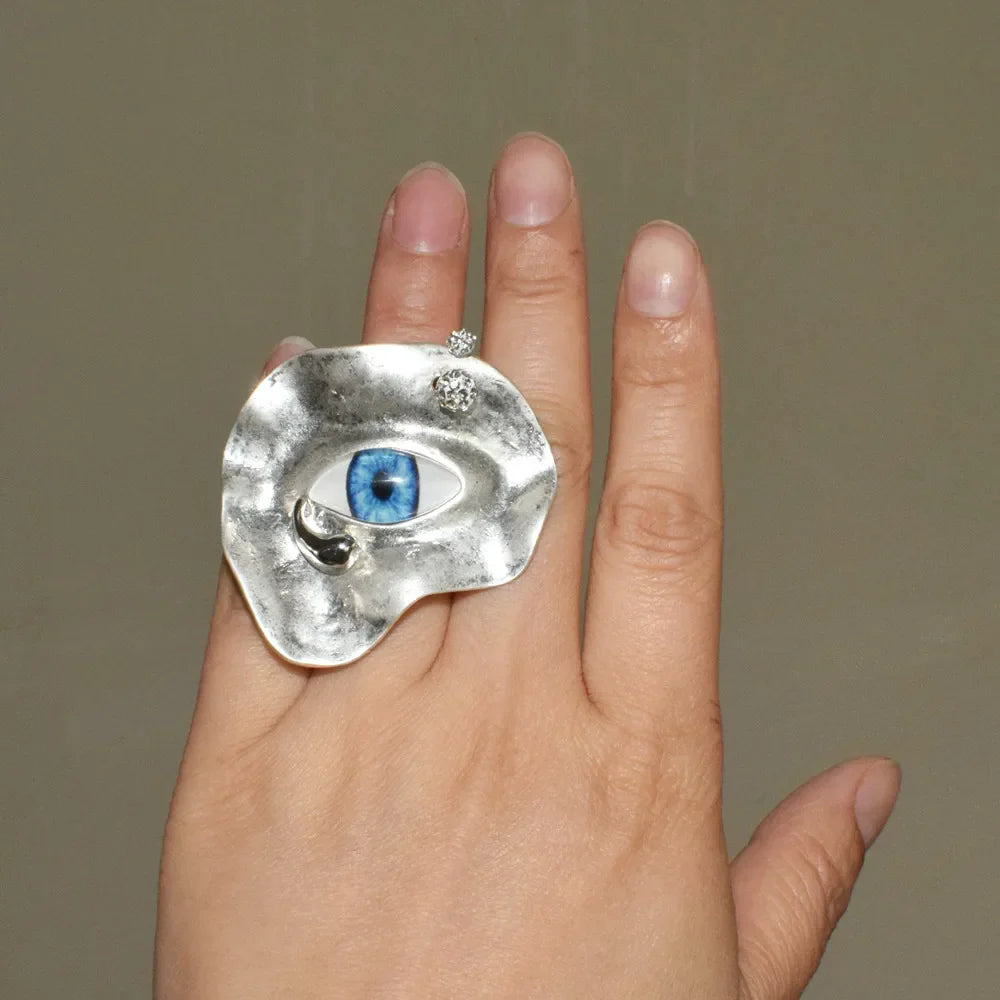 Bague Style Baroque Contre le Mauvais Oeil argent