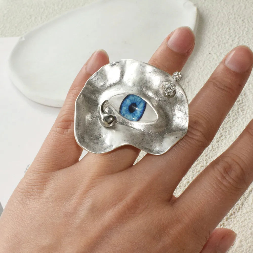 Bague Style Baroque Contre le Mauvais Oeil argent