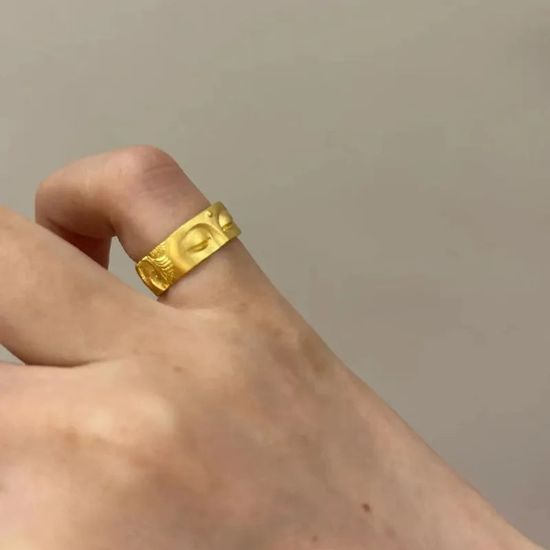 Bague Tête de Bouddha or